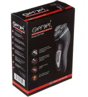 Чоловіча акумуляторна електробритва GEMEI GM-7500 з трьома головками для сухого гоління, Бездротова роторна бритва з тримером для бороди і вусів