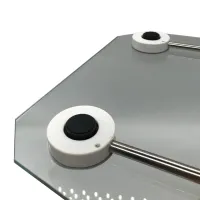 Електронні підлогові ваги Domotec MS-2003B до 180 кг квадратні скляні ваги з Led дисплеєм для зважування Домотек MS2003B крок 0.1 кг прозорі