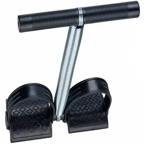 Пружинный эспандер Tummy Trimmer L1013 для мышц рук, живота и спины с креплением для ног, Спортивный тренажер Тами Тример для укрепления тела Черный