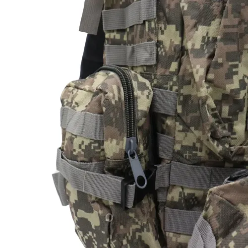 Тактичний чоловічий рюкзак B08 на 55 л зі знімними підсумками, туристичний військовий баул (55х40х25 см) з системою Моллі Oxford 600D Піксель
