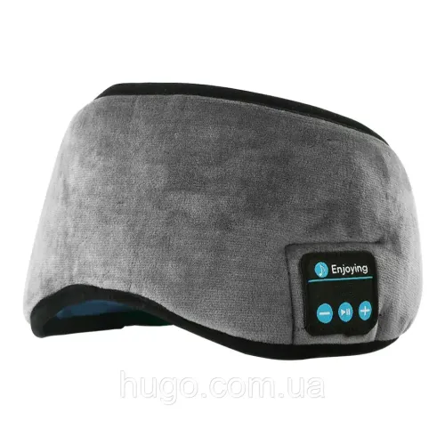Маска для сну і відпочинку 3D Music Goggles AND183 з Bluetooth гарнітурою, USB Пов'язка на очі з навушниками на липучці з акумулятором сіра