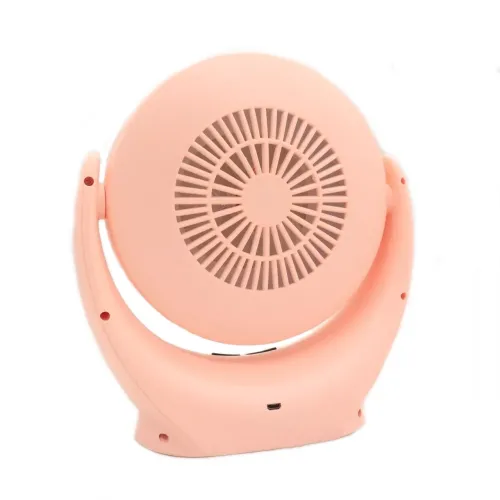Настольное круглое косметическое зеркало Mirror Lamp YT-M513 с LED подсветкой и увеличением для макияжа, Увеличительное зеркало на подставке Розовое
