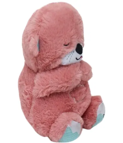 Світна дихаюча Видра Fisher Price FXC66 30 см з диханням для сну дітей, м'яка плюшева іграшка музичний нічник від батарейок Рожева Рожева