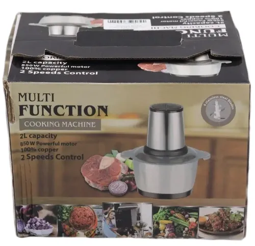 Электрический измельчитель мясорубка Cooking Молния ZP-051 600W с двухъярусным лезвием Металлический кухонный блендер мини комбайн с чашей 2л BT-7019