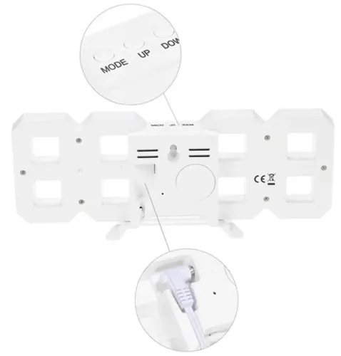 Електронні настільні 3D годинник із зеленою LED підсвічуванням Generic LY - 1089 світлодіодні цифрові настінні годинники з будильником і датою білі