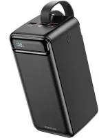 Зовнішній акумулятор Borofone Power Bank BJ14D 50000mah Black на 2 USB 22.5 W і USB-C 20W, УМБ Повербанк батарея з ремінцем для зарядки телефону Чорний