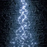 Внутренняя светодиодная гирлянда Конский хвост 200LED диодов 2 м 10 нитей Холодный белый для дома роса 10 струн по 2 метра USB Холодная белая