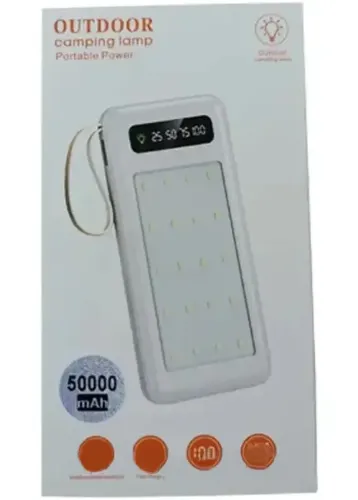 Портативний зарядний пристрій Power Bank Z-05 50000 mah C набором 4 кабелів, зовнішній акумулятор зарядка з ліхтариком Type-C MicroUSB Lightning