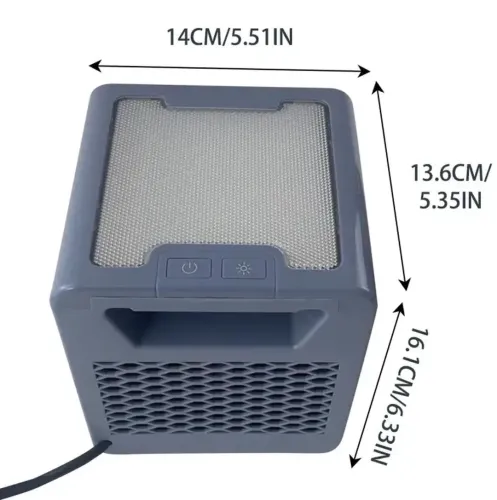 Керамічний інфрачервоний обігрівач Handy Heater Pure Warmth RD-08 1200W, настільний тепловентилятор c LED підсвічуванням, електрообігрівач Чорний