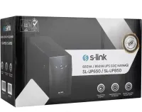 Аварійний безперебійник ДБЖ S-Link SL-UP650 650VA 390w на 2 розетки Джерело безперебійного живлення 7Ah для захисту від нестабільного електроживлення