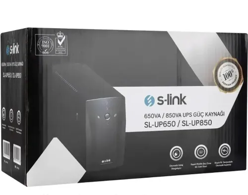 Аварійний безперебійник ДБЖ S-Link SL-UP650 650VA 390w на 2 розетки Джерело безперебійного живлення 7Ah для захисту від нестабільного електроживлення