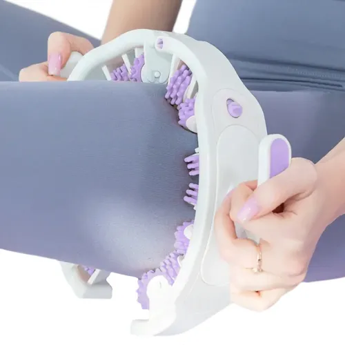 Антицеллюлитный круглый ролик массажер 360° Circural Roller SBJ-2303 для талии и ягодиц W3 кольцевой роллер для массажа тела Белый с фиолетовым