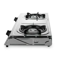 Настільний газовий таганок Domotec MS-6606 на 2 конфорки переносна двоконфорочна газова плита настільна варильна поверхня для балонного газу