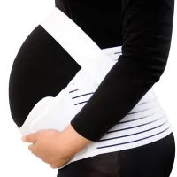 Эластичный бандаж Vitaly Prenatal Belt NJ-138 для беременных дородовой и послеродовой, Дышащий пояс для поддержки живота и спины на липучках Белый