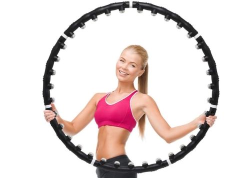 Спортивный массажный обруч Hula Hoop (Хула хуп) Professional Massaging Exerciser, утяжеленный с магнитами хулахуп для похудения разборной Хула-хуп