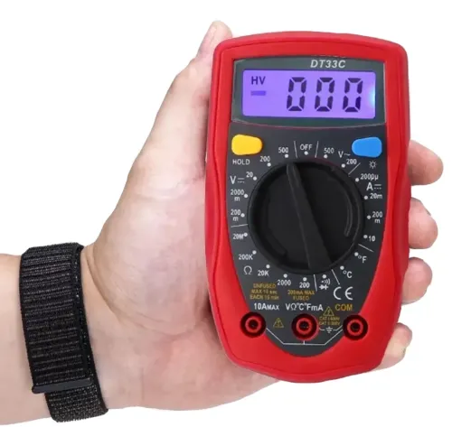 Многофункциональный цифровой мультиметр Digital DT33C мультитестер + термопара, Электрический карманный тестер напряжения, тока и сопротивления