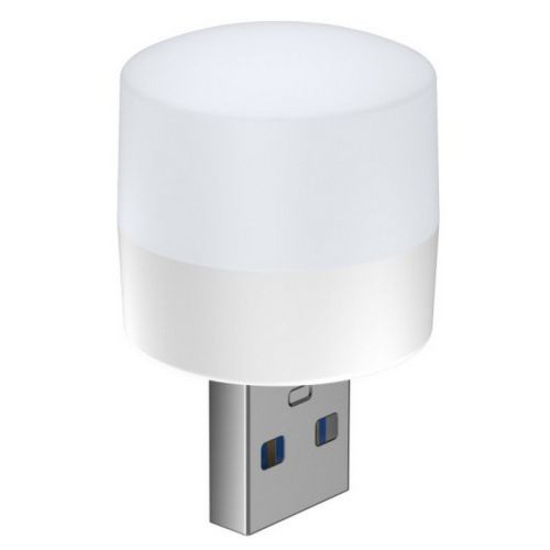 Светодиодная USB мини лампочка ночник Vkstar 1W Led Light BU-15 от Power Bank и ноутбука, Лампа фонарик 6000K от повербанка ПК 1Вт Холодный белый