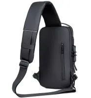 Чоловіча сумка барсетка через плече Weixier X306 з USB-портом для зарядки, нагрудний водонепроникний крос боді рюкзак Fashion з кодовим замком