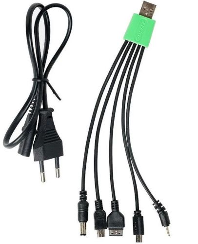 Автономна сонячна станція GDlite GD - 1000A зарядна система Power Bank, ліхтар і 4 LED лампочки з функцією повербанка і радіо для кемпінгу Чорна