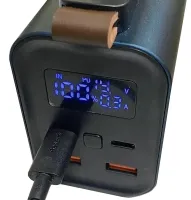 Портативний зарядний пристрій Power Bank KP KG-300 30000 mAh 100w з ліхтариком, зовнішній акумулятор повербанк 30000МАЧ USB Type-C з ручкою Чорний