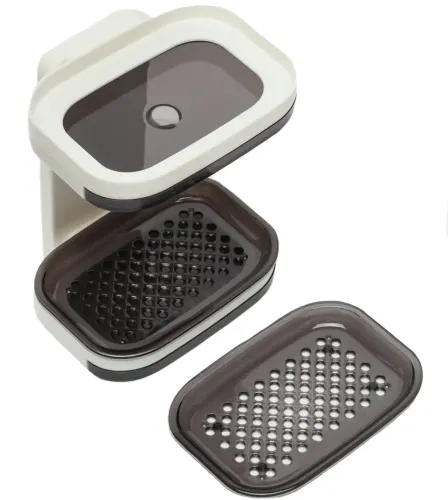 Настенная двойная мыльница органайзер для мыла Soap dish AND872 на липучке, Двухслойный держатель сушилка для губки 17х13х10см в ванную на стену