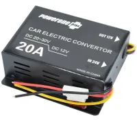 Автомобільний понижуючий інвертор PowerOne Plus DC / DC 24V - 12V 20A, Авто перетворювач напруги GS-D20A 24В-12В постійного струму, Автоінвертор