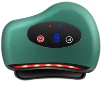 Скребковый массажер для лифтинга лица Scraping Board Gua Sha LY-401, Дренажный вибрационный скребок с подогревом для всего тела на аккумуляторе