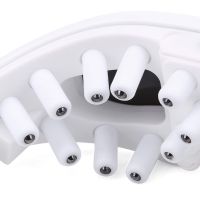 Магнітно акупунктурний масажер для очей Healthy Eyes Massager KL-218, масажні окуляри для зони навколо очей 22 масажних пальчика, на батарейках білі