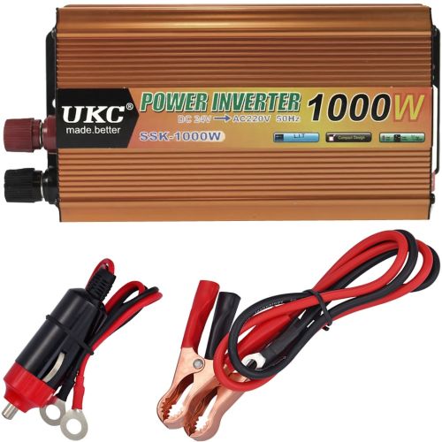 Автомобильный инвертор UKC 24V-220V 1000W авто преобразователь напряжения тока от прикуривателя и аккумулятора зарядное с защитой от перегрева 1000Вт