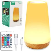 Сенсорний акумуляторний світильник нічник Taipow JK - S050 з RGB підсвічуванням і пультом ДУ, Настільна лампа з сенсорним управлінням ha-114 від USB