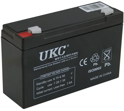 Герметичный аккумулятор BATTERY UKC 6V 12A свинцово кислотная аккумуляторная батарея