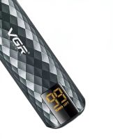 Бездротова акумуляторна машинка VGR V-077 для стрижки волосся, акумуляторний тример бритва для окантовки бороди і вусів з LCD дисплеєм і насадками