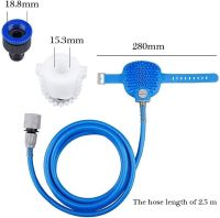 Щітка-душ на долоню для купання великих собак Pet Bathing Tool зі шлангом Pet washer, Силіконова масажна рукавичка для миття домашніх тварин