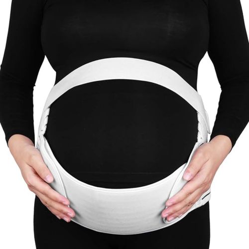 Эластичный бандаж Vitaly Prenatal Belt NJ-138 для беременных дородовой и послеродовой, Дышащий пояс для поддержки живота и спины на липучках Белый