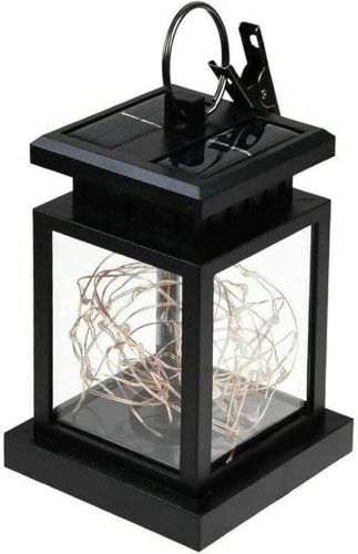 Уличный садовый подвесной светильник фонарь UniSolar NF101 30LED с солнечной панелью и прищепкой, Водонепроницаемый прожектор Solar AND HA-80 Черный