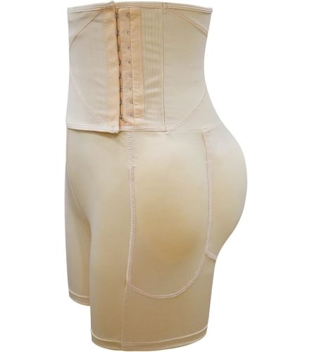 Коригувальні трусики-шорти Body Hip Pants для збільшення сідниць із завищеною високою талією і ефектом пуш-ап, стягуючі для стегон бежеві