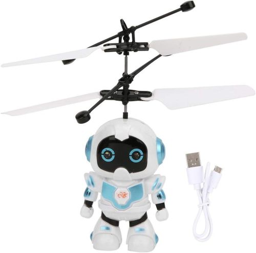 Літаючий робот Robot Flying Aircraft VIATOYS PC520 летить за рукою, Індукційна літаюча USB іграшка з сенсорним управлінням від руки і підсвічуванням