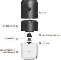Бездротова електрична кавомолка Electric Coffee Grinder KMDJ-2A з регулятором помелу, акумуляторна USB млин для кавових зерен MAG-640