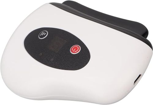 Скребковый массажер для лифтинга лица Scraping Board Gua Sha LY-401, Дренажный вибрационный скребок с подогревом для всего тела на аккумуляторе