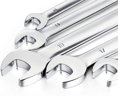 Комплект гайкових комбінованих ключів з тріскачкою INGCO HKSPA1088 - I 8mm - 19mm 8 шт, Набір двосторонніх інструментів рожково-накладних 8 предметів