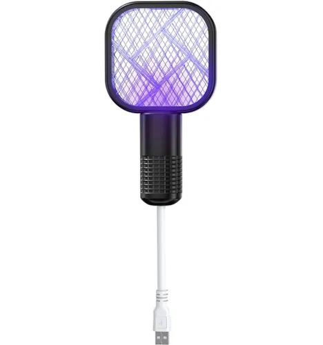 Електричний USB знищувач комах Mosquito Swatter UKC 3945 від комах, Лампа мухобійка комарів і мух з УФ світлом від юсб Чорний