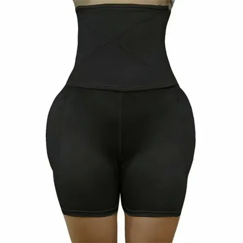 Корректирующие трусики-шорты Body Hip Pants для увеличения ягодиц с завышенной высокой талией и эффектом пуш-ап, утягивающие для бедер Черные