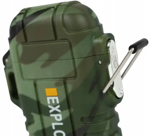 Електроімпульсна дугова висувна запальничка Explorer F13 дві дуги від USB, акумуляторна електрозажигалка з захистом від вітру і полум'яною дугою