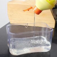 Кухонний диспенсер для губки Soap Pump Sponge Caddy, Натискний дозатор для рідкого мила з підставкою, Органайзер для мочалок з мильницею