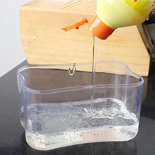 Кухонний диспенсер для губки Soap Pump Sponge Caddy, Натискний дозатор для рідкого мила з підставкою, Органайзер для мочалок з мильницею