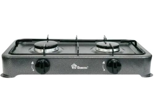 Настільний газовий таганок Domotec MS-6602 на 2 конфорки для їжі, двоконфорочна газова плита настільна варильна поверхня для балонного газу