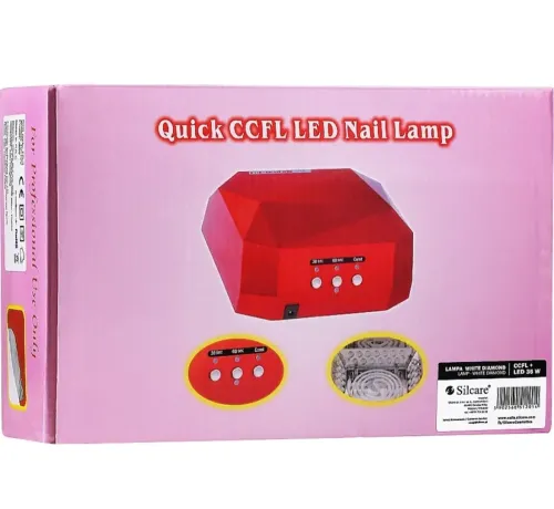УФ лампа Beauty nail Diamond D-058 CCF + LED 36W для манікюру і педикюру гібридна лампа для сушіння нігтів, гель лаку 36Вт з таймером рожева