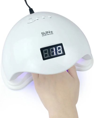 Професійна УФ лампа SUN5 для манікюру і педикюру 48W UV LED з екраном і таймером, апарат для сушіння гель лаку і гелю для нігтів Сан 5 White