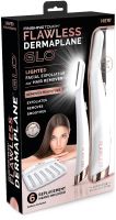 Жіночий тример для обличчя Flawless Dermaplane Glo Світлодіодна жіноча бритва з LED підсвічуванням для видалення волосся з брів 6 лез на батарейках