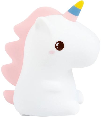 Детский силиконовый ночник Единорог Unicorn Silicone Night Light HQ8686 сенсорный светильник на аккумуляторе с RGB подсветкой и пультом USB